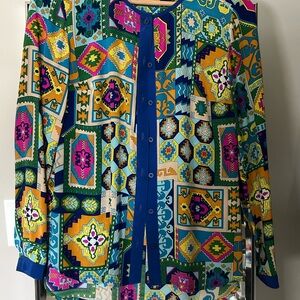 Trina Turk Multicolor Geometric Button Down Shirt